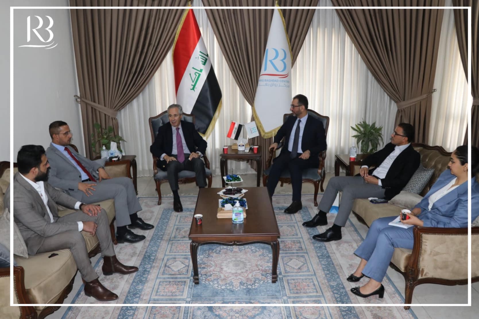 The head of Rewaq Baghdad Center for Public Policy, Mr. Abbas Al-Anbouri, received His Excellency the Ambassador of the Kingdom of Spain in Baghdad, Mr. Pedro Martinez