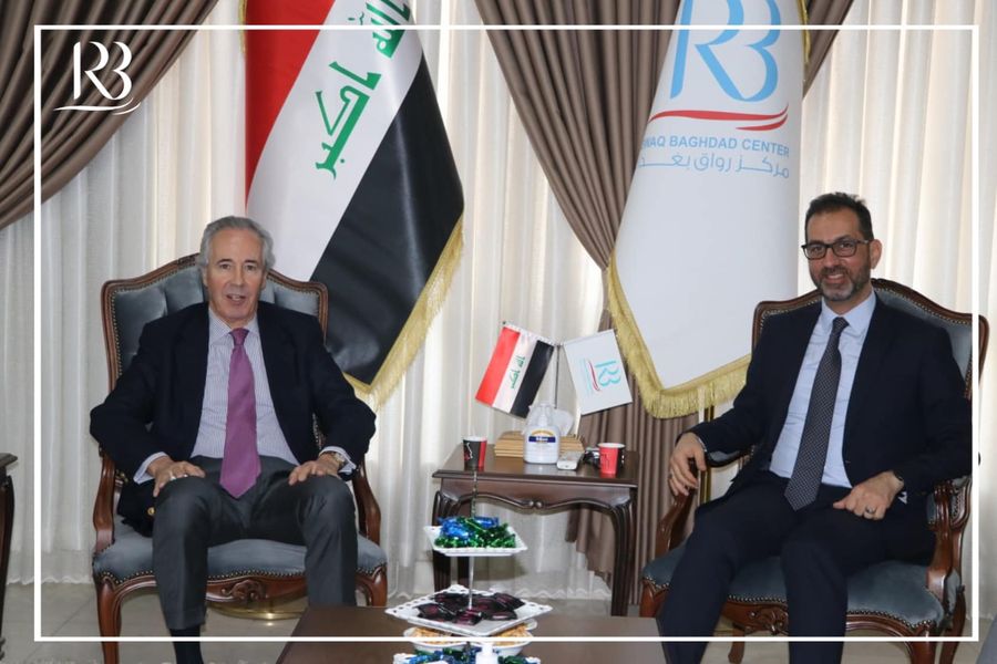 The head of Rewaq Baghdad Center for Public Policy, Mr. Abbas Al-Anbouri, received His Excellency the Ambassador of the Kingdom of Spain in Baghdad, Mr. Pedro Martinez