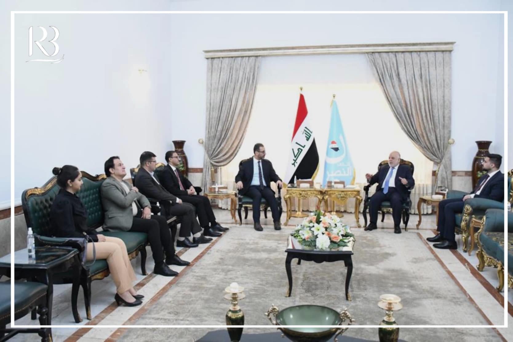 the head of Rewaq Baghdad Center for Public Policy met with the former Prime Minister and head of the Victory Coalition, Dr. Haider al-Abadi