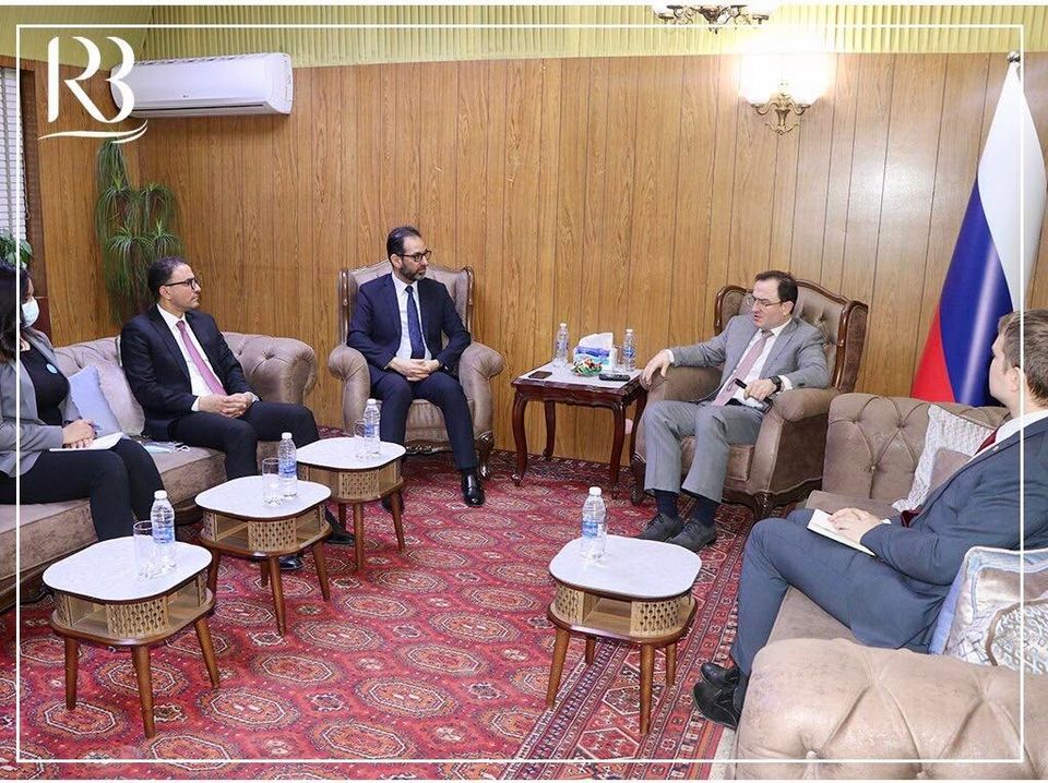 Rewaq Baghdad Center delegation, headed by Mr. Abbas Al-Anbouri, met with His Excellency the Russian Ambassador in Baghdad, Mr. Elbrus Kutrashev.