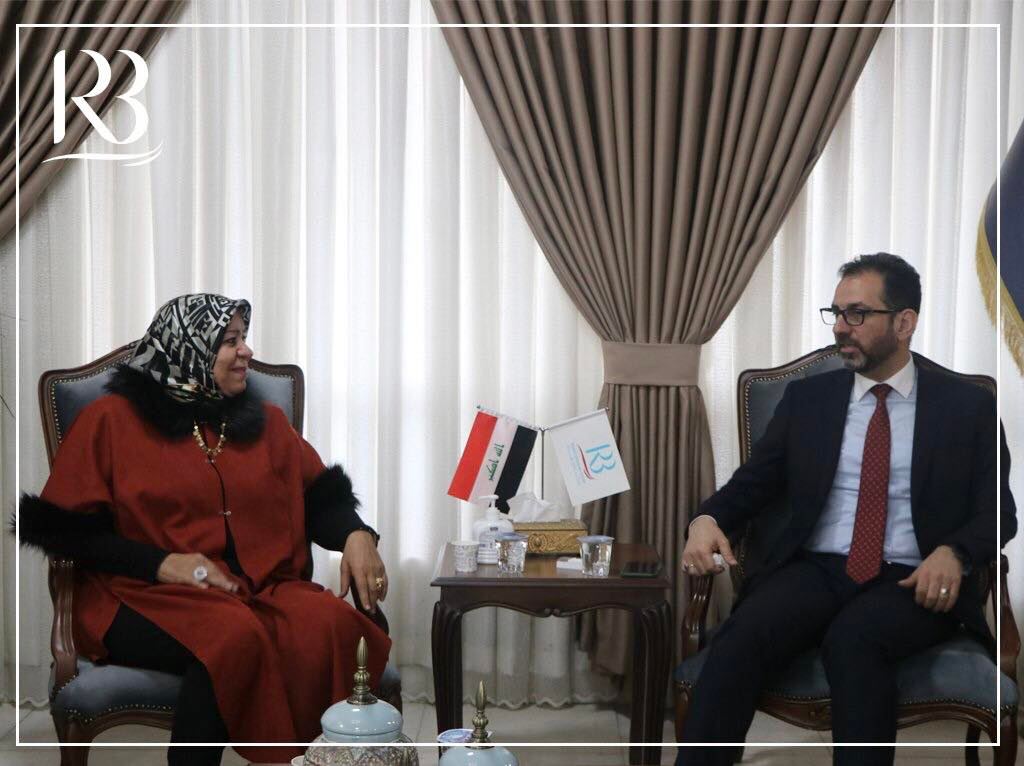 Rewaq Baghdad Center,received the head of the International Arab Youth and Women Ambassadors Foundation and the Egyptian businesswoman Dr. Amal Kahla