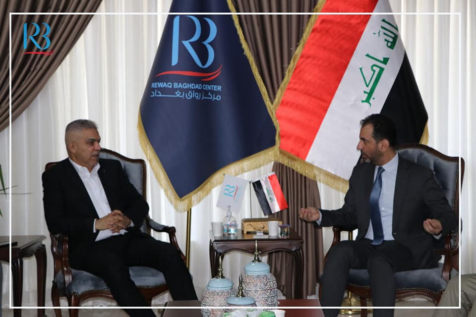 The head of Rewaq Baghdad center, Mr. Abbas Al-Anbouri, received the Undersecretary of the Ministry of Immigration and Displacement, Dr. Karim Al-Nouri.